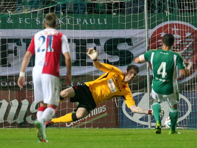 SL, Bohemians-Slavia: Josef Jindřišek proměňuje penaltu