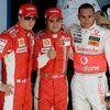 Kimi Räikkönen, Felipe Massa a Lewis Hamilton