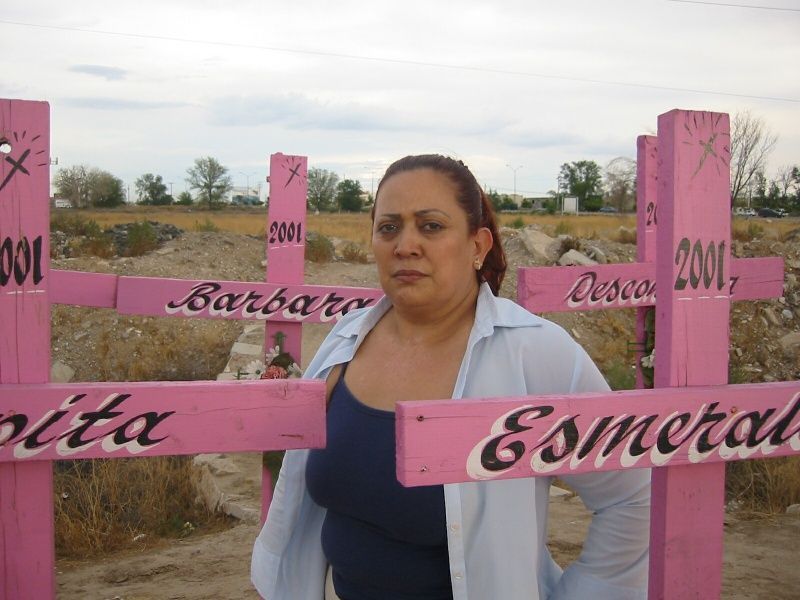 Ciudad Juárez, kříže se jmény zavražděných žen.