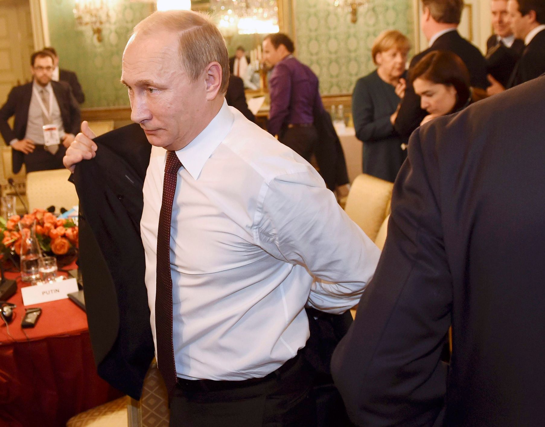 Vladimir Putin na summitu v Miláně.