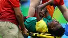 . Mamello Makhabane (RSA) of South Africa stretchered off.