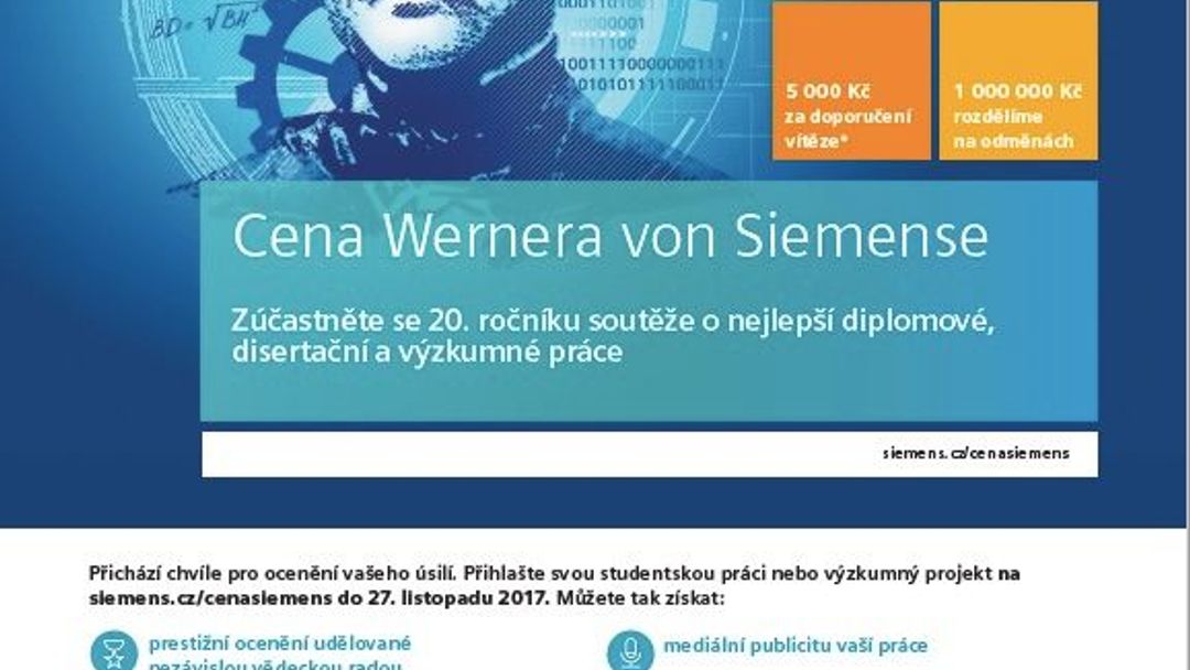 Siemens odměňuje nadějné české studenty! Letos i s vyšší odměnou