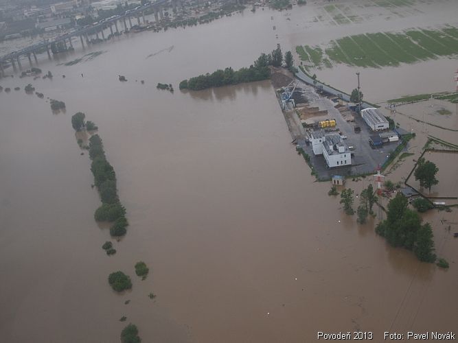 Povodně-letecký pohled