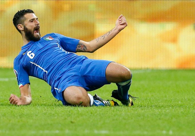 Itálie - Chorvatsko: Antonio Candreva slaví gól