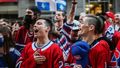 Fans gather for game five of the NHL Stanley Cup Finals between the Montreal Canadiens and Tampa Bay Lightning ice hockey teams in Montreal