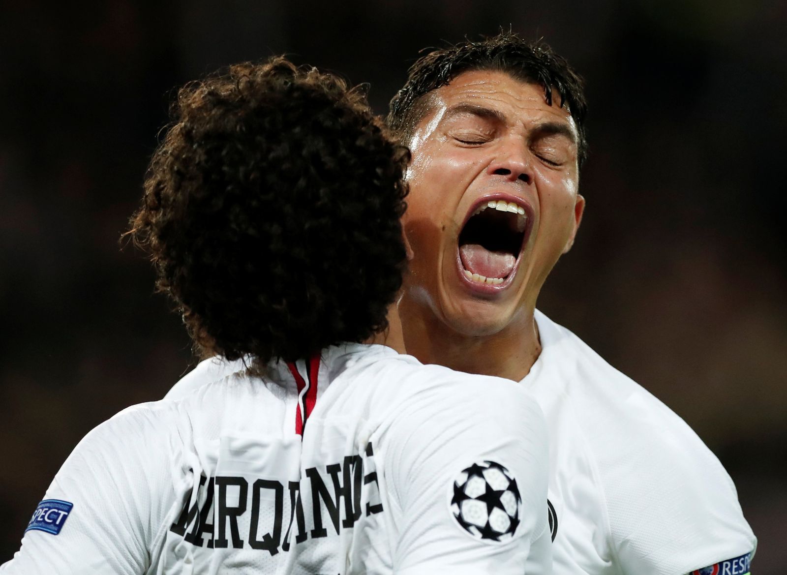 Marquinhos a Thiago Silva, utkání Paris vs. Liverpool
