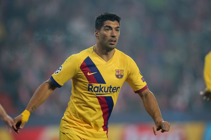 Luis Suárez v zápase LM Slavia - Barcelona