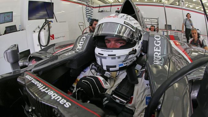 Giedo van der Garde si závadu na brzdách svého Sauber v prvním tréninku na GP Španělska opravdu "užil".