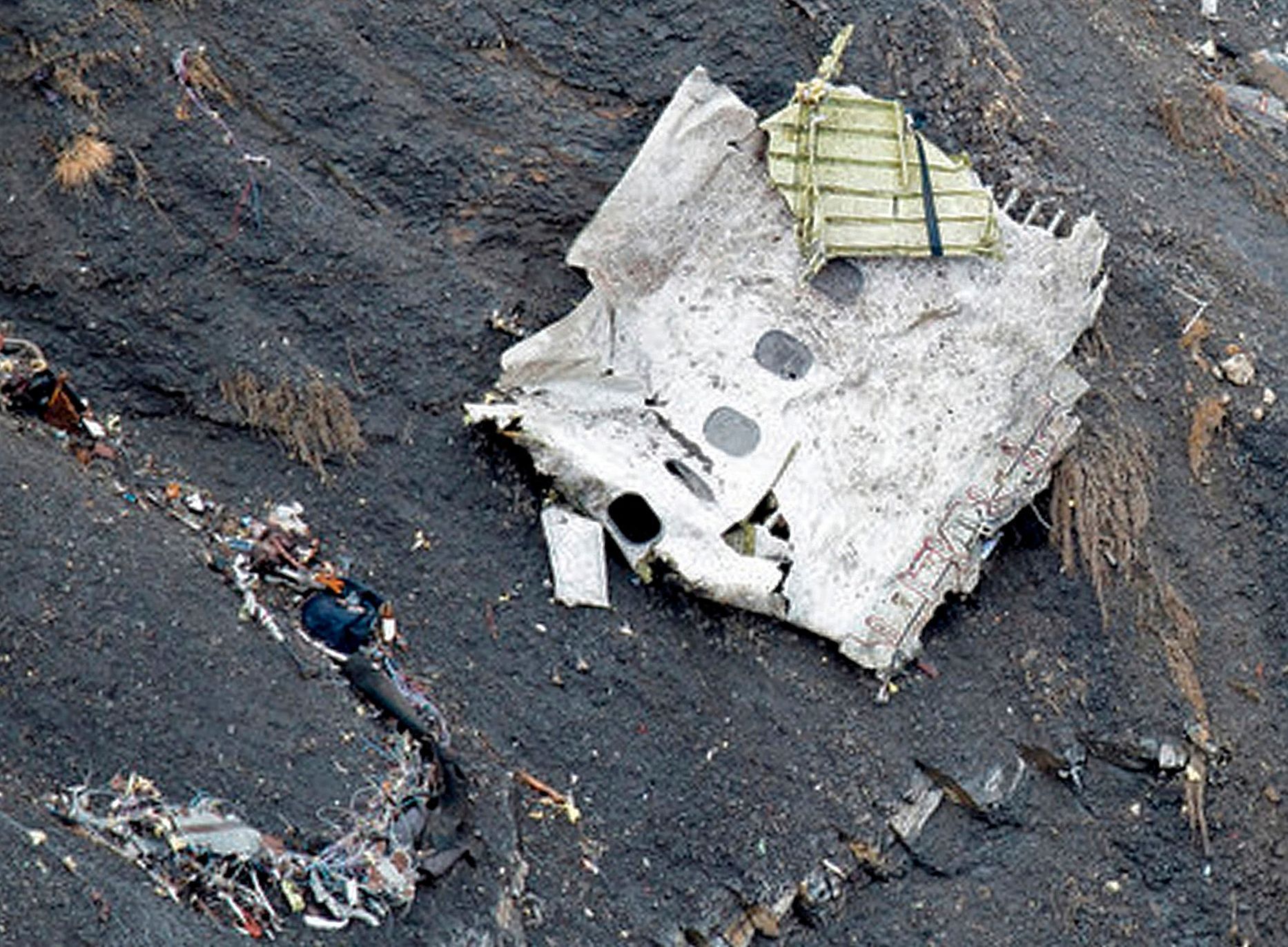 Místo nehody Airbusu A320 u Seyne-les-Alpes