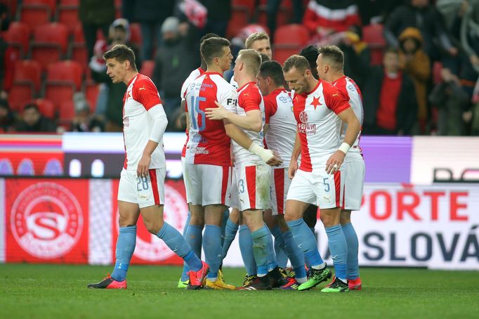 Radost Slavie v zápase 22. kola Slavia - Opava