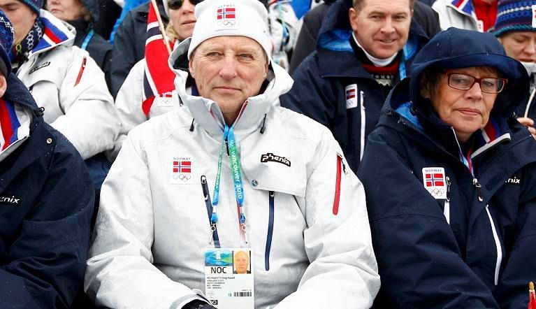 Norský král Harald na olympiádě