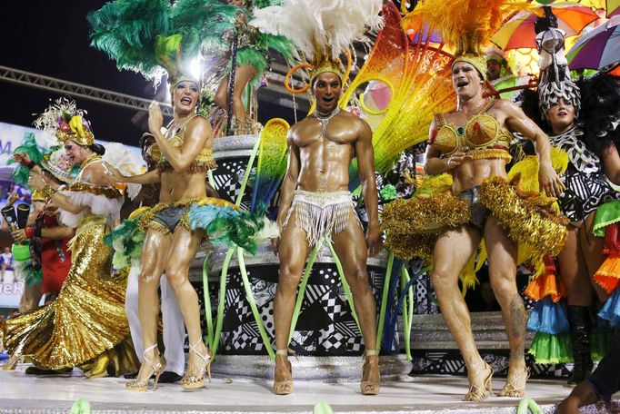 Revellers from the Mocidade Independente samba