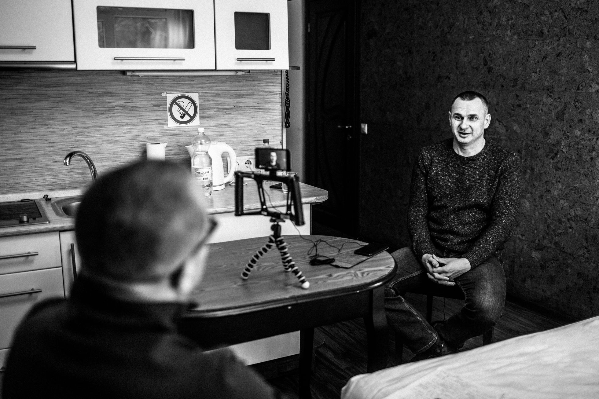 Oleg Sencov během rozhovoru pro Aktuálně v Kyjevě v únoru 2020.