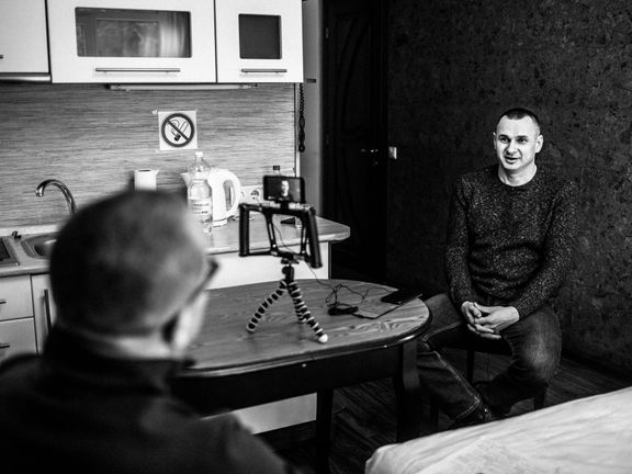 Oleg Sencov během rozhovoru pro Aktuálně.cz v Kyjevě. 
