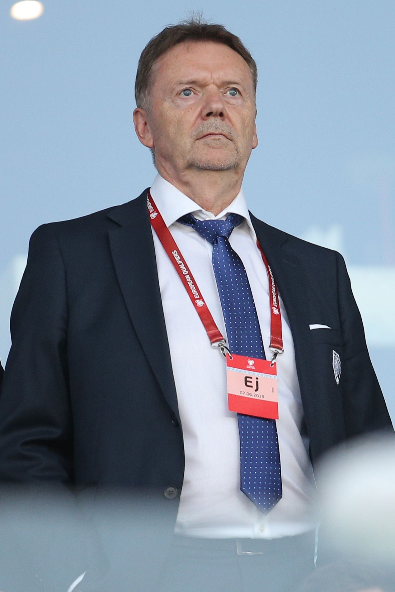 Roman Berbr v hledišti na kvalifikaci ME 2020 Česko - Bulharsko.