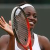 Sloane Stephens of the U.S. reacts after defeating Andrea Pe