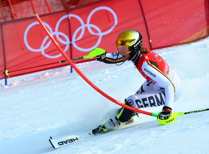 Lena Duerrová v prvním kole slalomu na Olympijských hrách v Pekingu