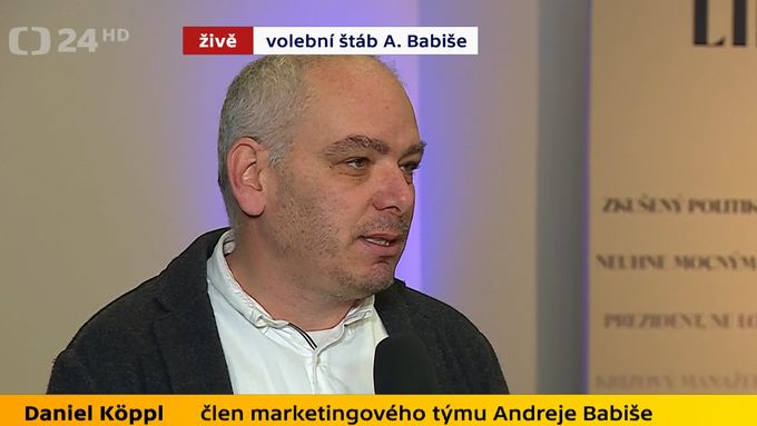 Člen Rady pro rozhlasové a televizní vysílání Daniel Köppl vystupuje 14. ledna coby člen marketingového týmu Andreje Babiše (ANO) ve vysílání České televize.