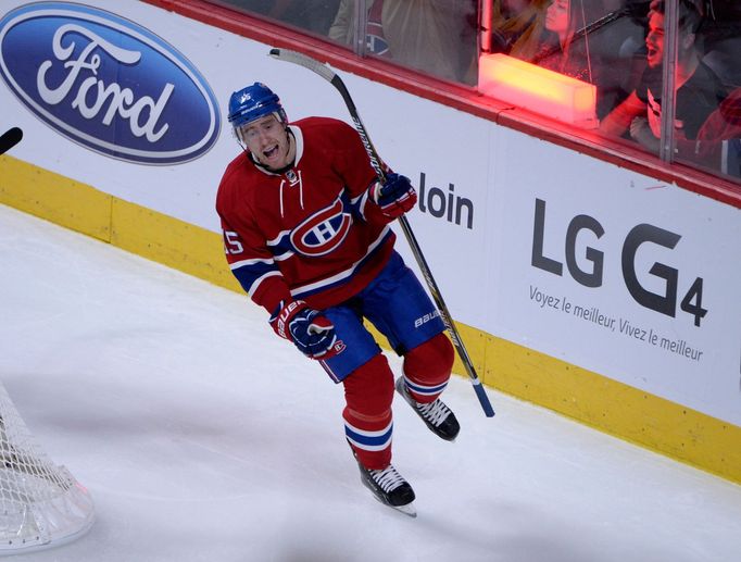 Tomáš Fleischmann se raduje z druhého gólu za Montreal.