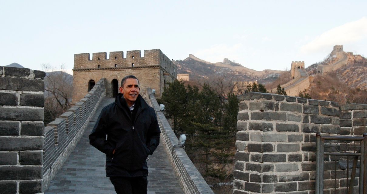 Barack Obama na Velké čínské zdi