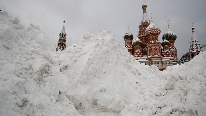 Zasněžená Moskva.
