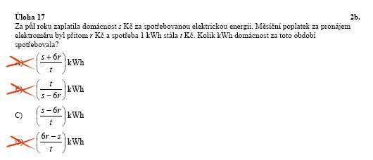Matematika - vyšší úroveň - úloha 17 - výsledek