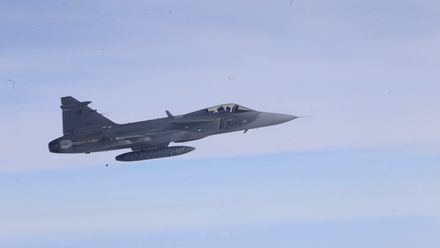 Překvapení ve vzduchu. Výroční let doprovodily armádní gripeny