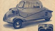 Aerodynamické poznatky z konstrukce letadel se uplatnily po druhé světové válec při konstrukci malých automobilů. Toto je Messerschmidt Kabinenroller z roku 1953