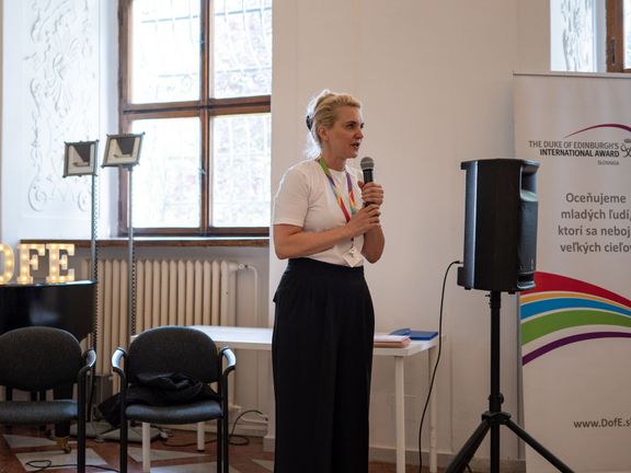 Lenka Helena Koenigsmark při svém vystoupení.