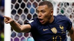 Kylian Mbappé slaví gól v zápase MS 2022 Francie - Austrálie