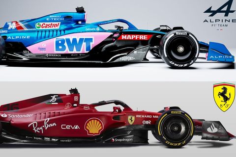 Porovnání monopostů F1 Alpine, Ferrari a McLaren pro letošní sezonu
