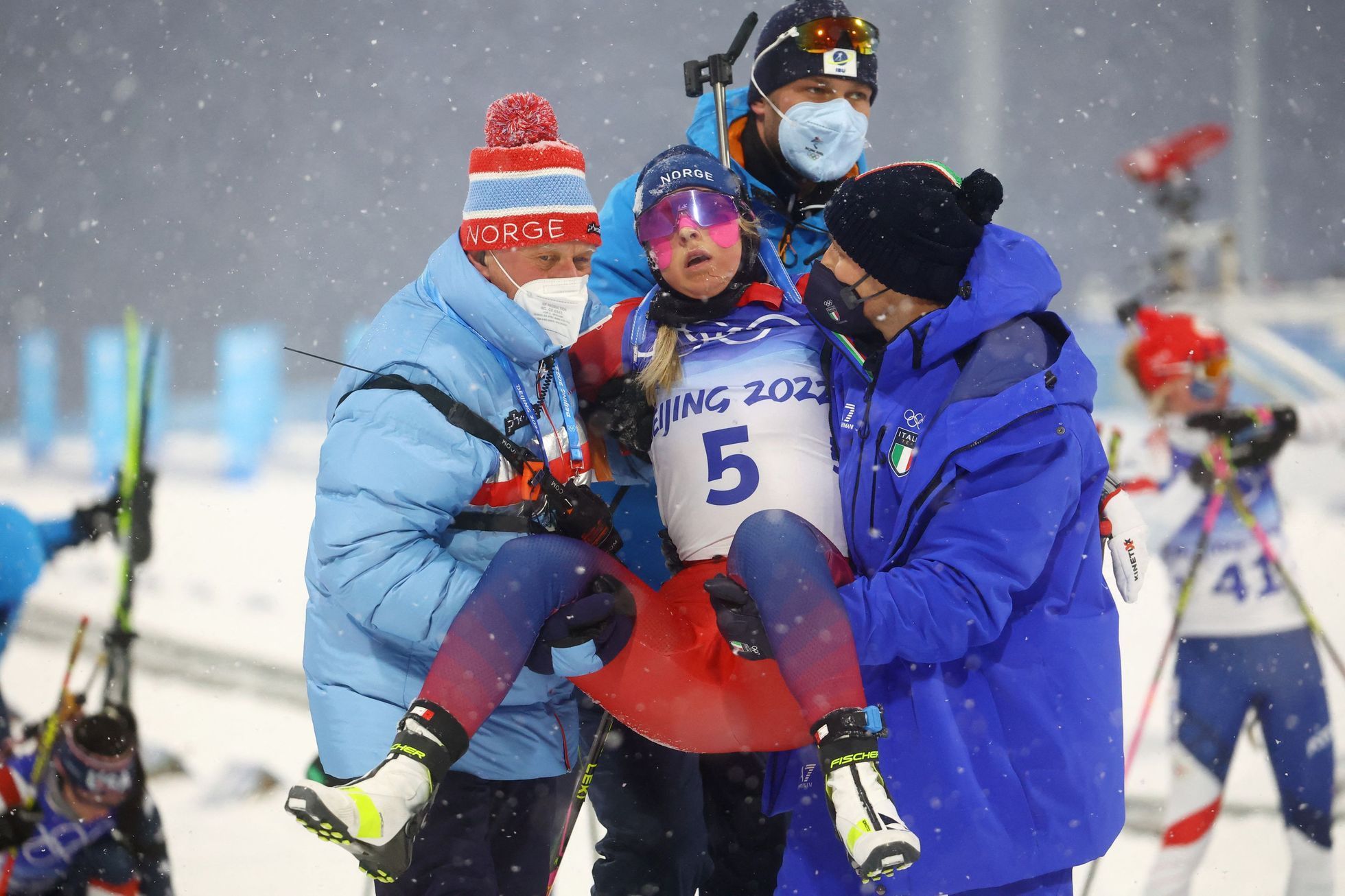 OH 2022, Peking, biatlon, stíhací závod, ženy, Ingrid Tandrevoldová