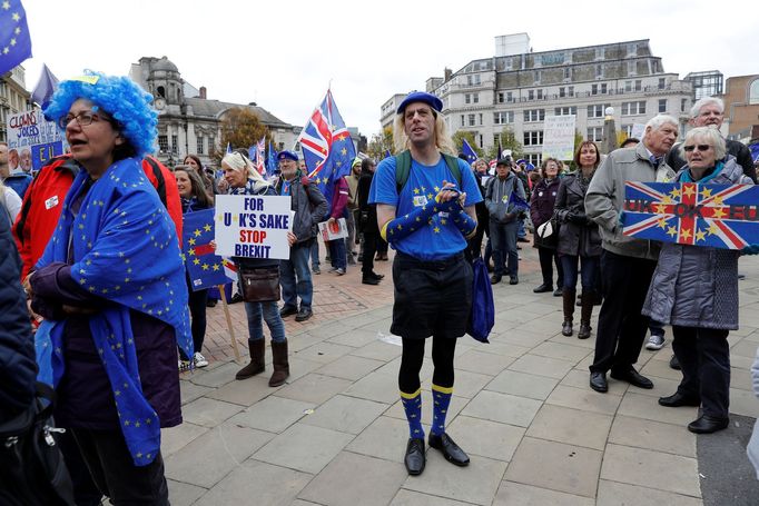 Brexit, ilustrační foto. (demonstrace proti brexitu v Británii)