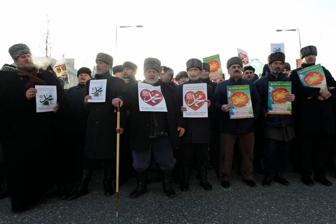 Lidé v Grozném demonstrovali svoji lásku k Prorokovi.