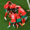 Maročané slaví gól v zápase o 3. místo na MS 2022 Chorvatsko - Maroko