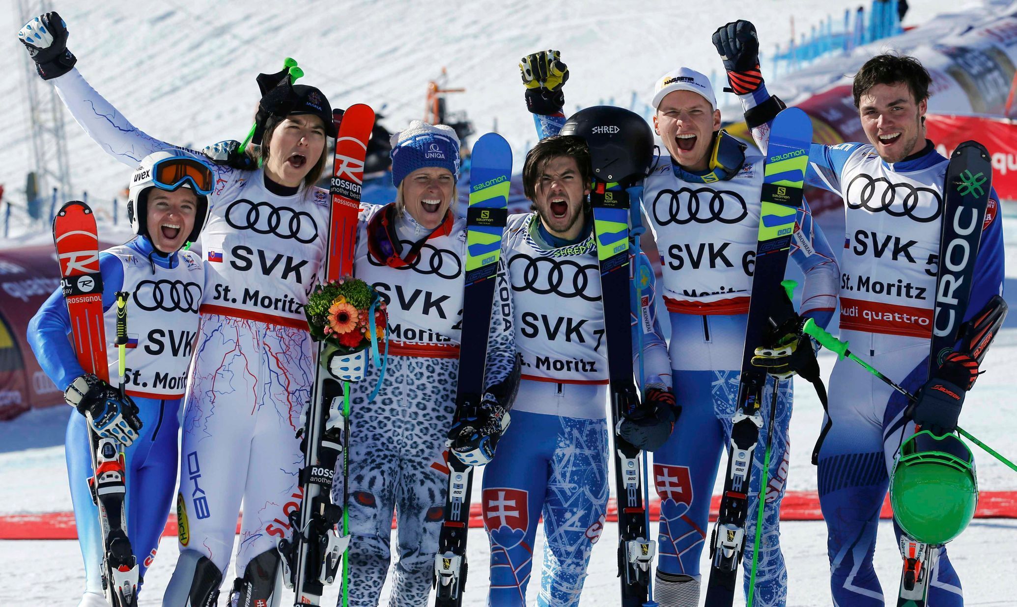 Stříbrný slovenský tým na MS ve sjezdovém lyžování 2017