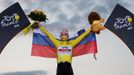 Ceremoniál po Tour de France 2020: Vítěz Tadej Pogačar.
