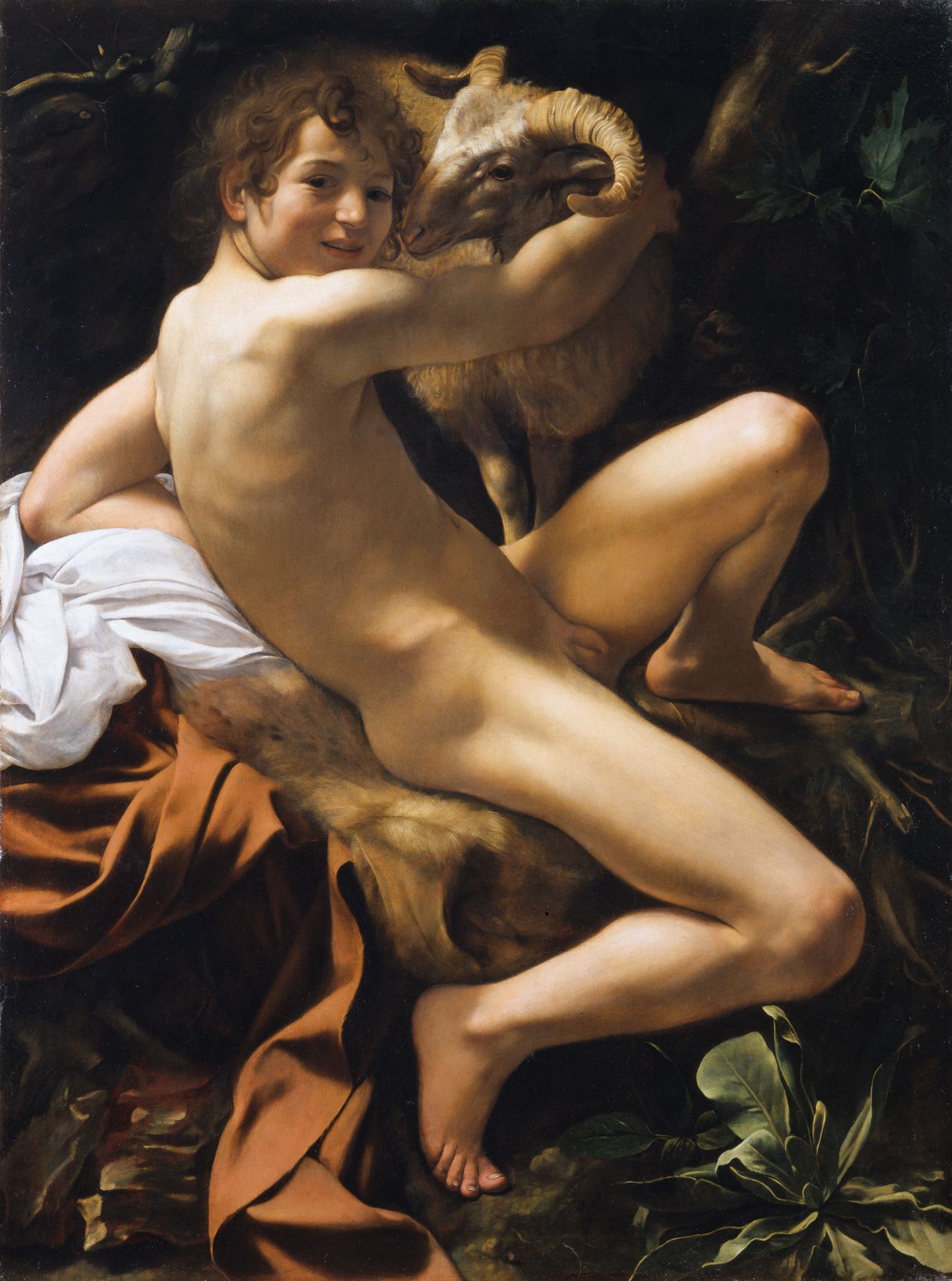 Caravaggio: Sv. Jan Křtitel (Mladík s beranem)