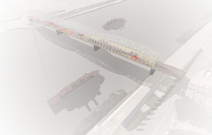 železniční most Výtoň, studenti architektury, Šenberger- Pustějovský