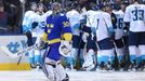 Henrik Lundqvist a slavící tým Evropy