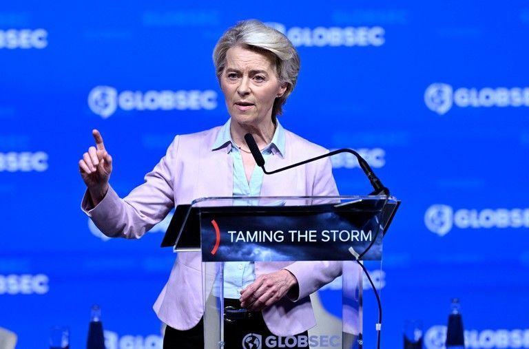 Ursula von der Leyenová na bezpečnostní konferenci Globsec v Praze 2024