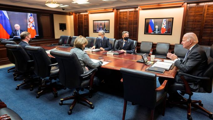 Schůzka amerického prezidenta Joea Bidena a ruského prezidenta Vladimira Putina.