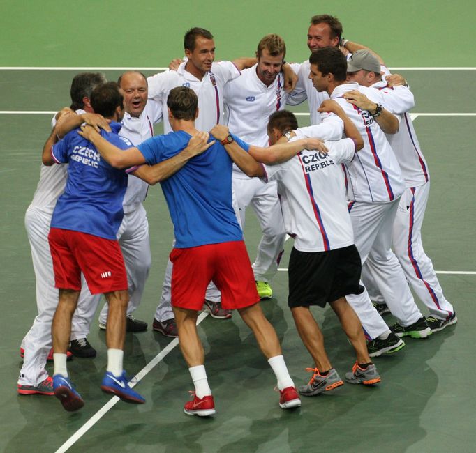 Tenis, DC, Česko - Argentina: čtyřhra - česká radost