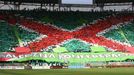 Choreo fanoušků při utkání Slask - Lubin