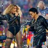 Beyonce and Bruno Mars perform during half-time show at the NFL's Super Bowl 50 football game between the Carolina Panthers and the Denver Broncos in Santa Clara