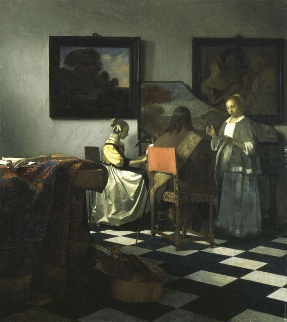Vermeerův obraz Koncert z roku cca 1664, který byl v roce 1990 odcizen v Muzeu Isabelly Stewartové Gardnerové v Bostonu v USA.