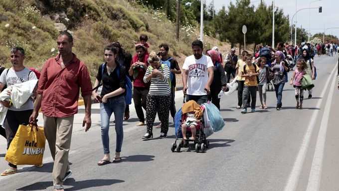 Uprchlíci na ostrově Lesbos