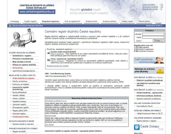 Centrální registr dlužníků - CERD