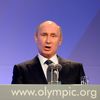 Russian President Putin delivers his speech at the International Olympic Committee Gala Dinner at the 2014 Sochi Winter Olympics