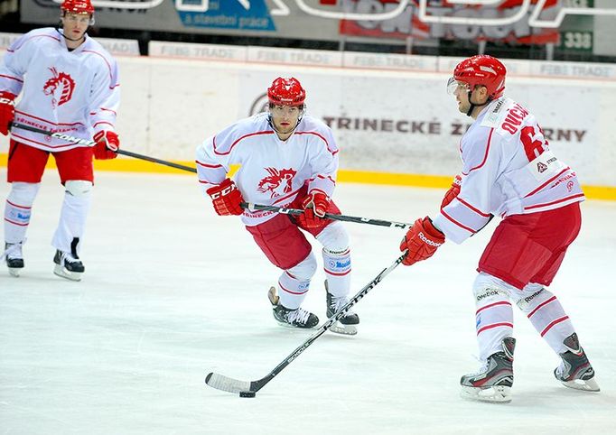 Český hokejista Martin Podešva v dresu klubu HC Oceláři Třinec.